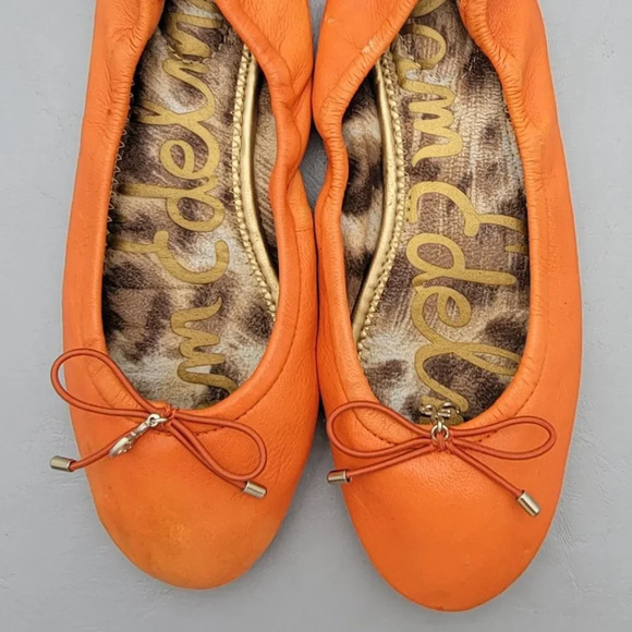 Sam Edelman Felicia Mini Ballet Flats, Big Girls Size  M, Orange - Picture 1 of 7